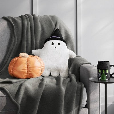 Ghost Pillow with hat white/black/purple - Hyde and EEK! Boutique