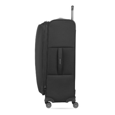 SWISSGEAR Checklite Softside Large Checked Suitcase - Black: 8-Wheel Tear-Resistant Luggage