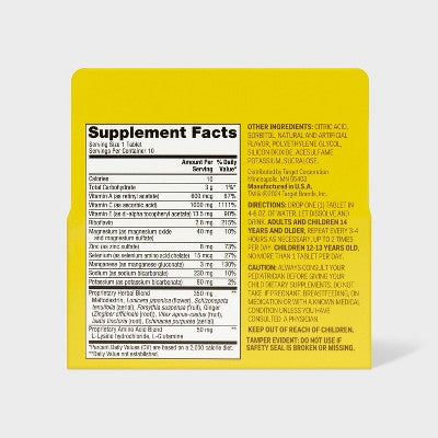 Immune Support Effervescent Tablets - Orange Flavor - 10ct - up&up
