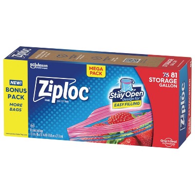 Ziploc Storage Gallon Bags with Grip 'n Seal Technology - 81ct