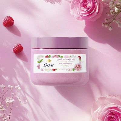 Dove Beauty Garden Tea Party Body Scrub - Rose Berry Bouquet - Limited Edition - 15oz