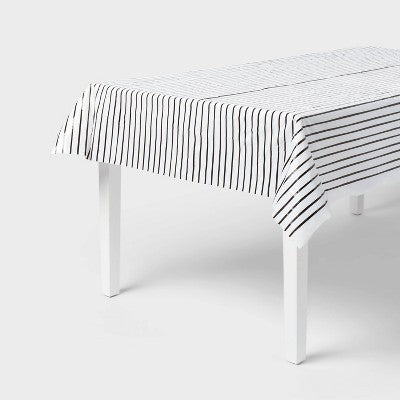 Black and White Stripe Table Cover - Spritz