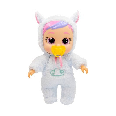 Cry Babies Sleep Routine Jenna: Articulated Plastic Baby Doll with Straight Hair and Purple Eyes
