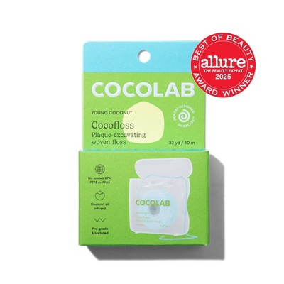 Cocolab Cocofloss Refillable Woven Expanding Dental Floss - Young Coconut - 33yd
