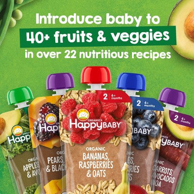 Happy Baby Organics Clearly Crafted Stage 2 Pears, Kale & Spinach 4oz