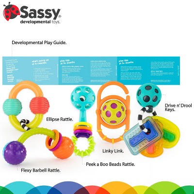 Sassy Toys Shake Rattle & Chew Gift Set - 5pc