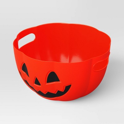 3L Plastic Round Shaped Pumpkin Candy Serving Bowl - Hyde and EEK! Boutique: Halloween