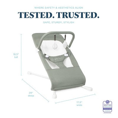 Baby Delight Highland Portable Bouncer - Organic Sage: Folds for Easy Transport, 3-Point Harness, Steel Frame