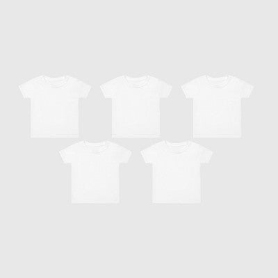Hanes Toddler Boys' 5pk Crewneck T-Shirt - White 4T-5T