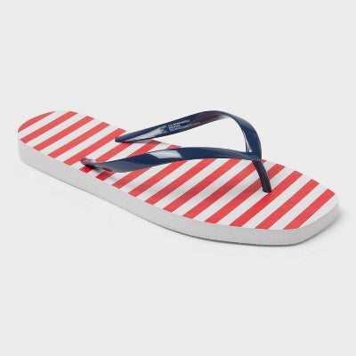 Women's Americana Palmer Square Toe Thong Flip Flops 10