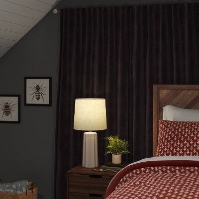 2pk 50"x84" Blackout Velvet Curtain Panels Black - Threshold: Solid, Lined, OEKO-TEX Certified, Indoor Use