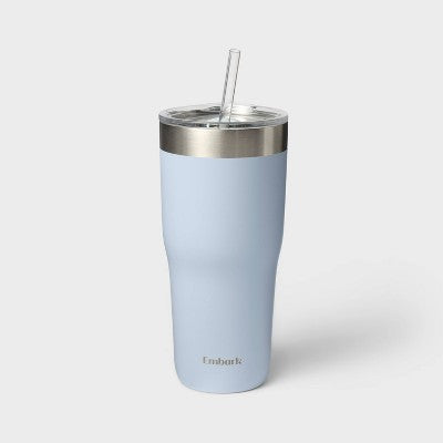 30oz Stainless Steel Straw Tumbler Blue - Embark‚Ñ¢