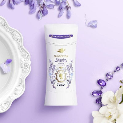 Dove Beauty Limited Edition Bridgerton Antiperspirant & Deodorant Stick - Whispering Wisteria - Orchids & Champagne Scent - 2.6oz