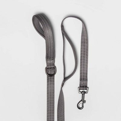 Comfort Reflective Double Stitch Dog Leash - M - Gray - Boots & Barkley