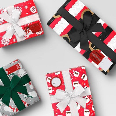 50ct Peel and Stick Christmas Gift Tag Red/Silver - Wondershop