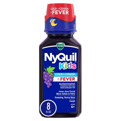 Vicks NyQuil Kids' Cough & Cold + Fever Liquid - Grape - 8 fl oz