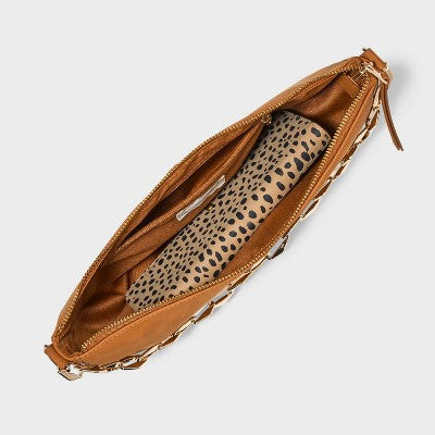Slouched Half-Moon Shoulder Bag - Universal Thread Brown: Handbags, Vinyl, Metal Handle