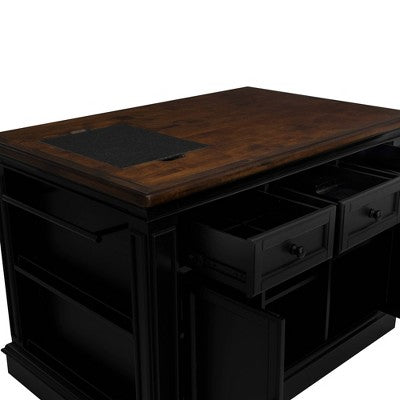 Powell Posie Kitchen Island with 2 Stools Black (LOCAL PICKUP ONLY)