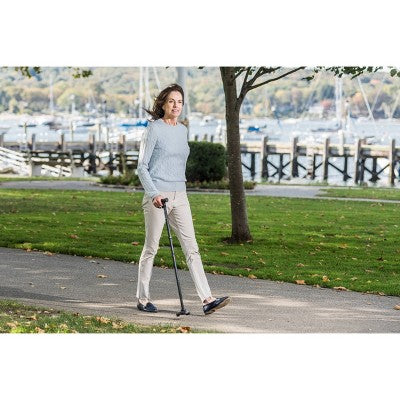Drive Medical HurryCane Freedom Edition Folding Cane with T Handle, Black