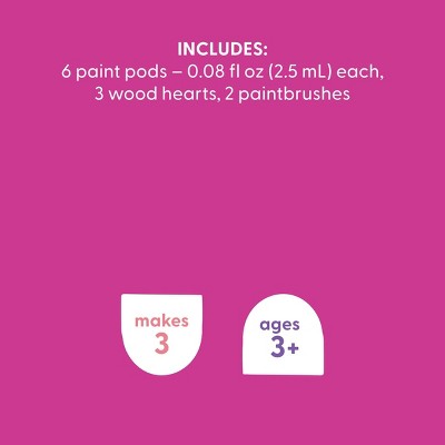 3ct Valentine's Craft Wood Hearts Painting Activity Kit - Mondo Llama