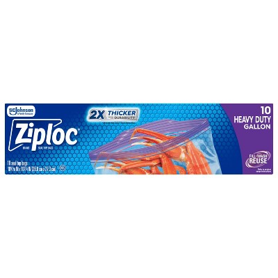 Ziploc Heavy Duty Gallon Food Storage Bags - 10ct