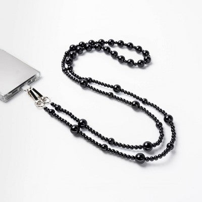 Hello Lux Phone Crossbody Strap - Mixed Black Beads