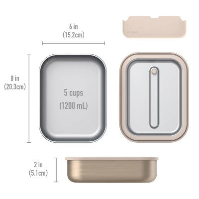 Bentgo MircoSteel Leak-Proof Stainless Steel Lunch Box with Removable Divider Gold