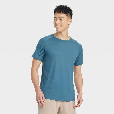 Men's Linear Mesh Raglan T-Shirt - All In Motion Dark Blue M