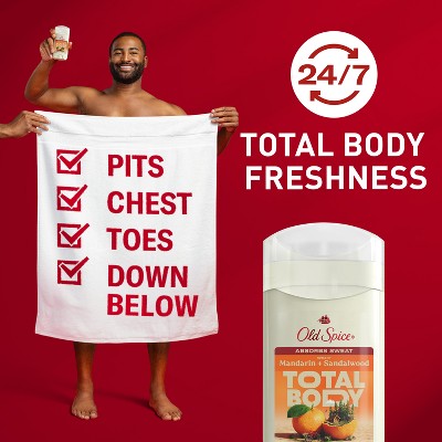Old Spice Total Body - Whole Body Deodorant - Mandarin & Sandalwood - 3oz