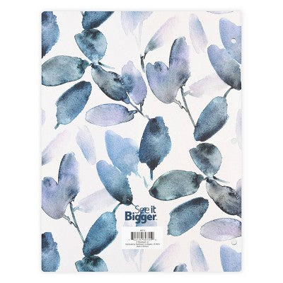 PlanAhead, See it Bigger, Jan 2025-Dec 2026 Monthly, Planner, 8.5"x11", Blue Leaf Floral
