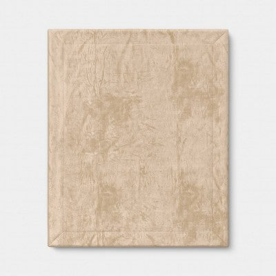 Solid Plush Throw Blanket with Faux Shearling Reverse Khaki - Threshold