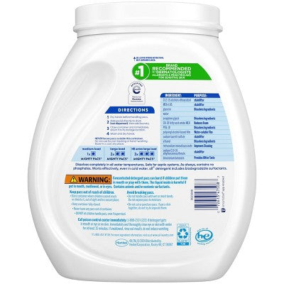 All Unscented Might Unit Dose Laundry Detergent Pacs - 80ct: Dermatologist Tested, Hypoallergenic, Dye-Free