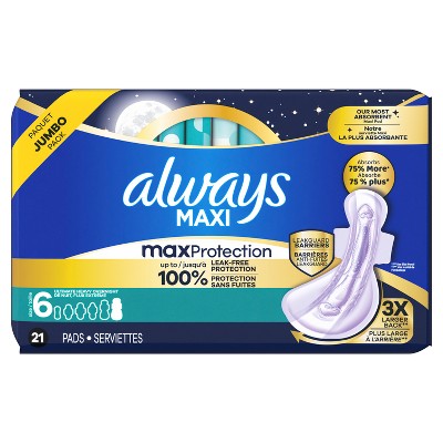 Always Maxi Protexr Overnight Heavy Extra Long Menstrual Pads - 21ct
