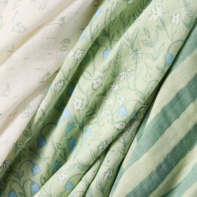 Muslin Swaddle Baby Blankets - Bunnies - 3pk - Cloud Island: Cotton, Typography Pattern, 47" x 47"