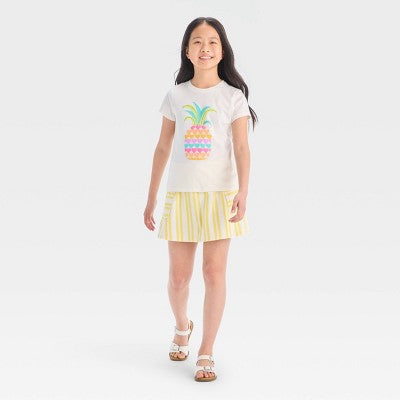 Girls' Short Sleeve Pineapple Graphic T-Shirt -Cat & Jack Cream S