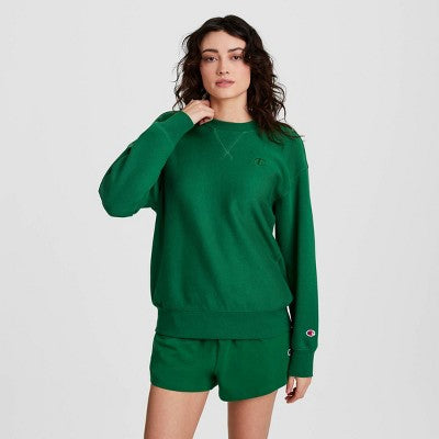 Champion Women's Fleece Crewneck Sweatshirt - Green XL