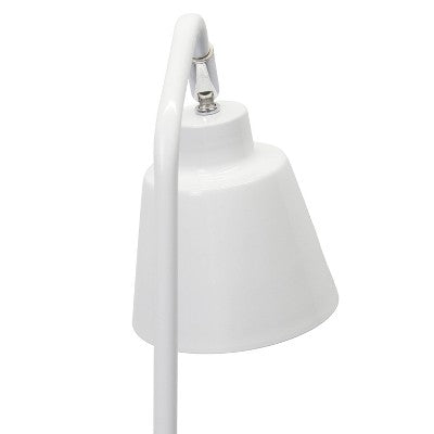 Simple Designs Sleek Essentials Adjustable Metal Desk Lamp White