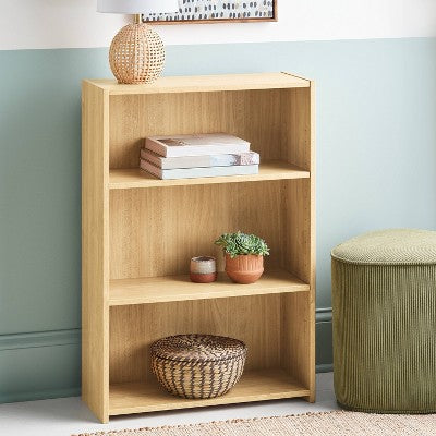3 Shelf Dorm Bookcase Natural Wood - Room Essentials (LOCAL PICKUP ONLY)