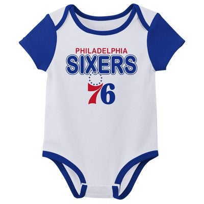 NBA Philadelphia 76ers Boys' 3pk Bodysuit Set - 3-6M