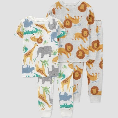 Carter's Toddler Boys' 4pc Cotton Snug Fit Safari Pajama Set 3T