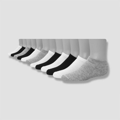 Hanes Boys' X-Temp No Show 9 + 1 Bonus Pack Athletic Socks - Color May Vary M