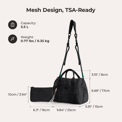 Bagsmart REIKI 5.5L Mesh Mini Duffle Bag - Black