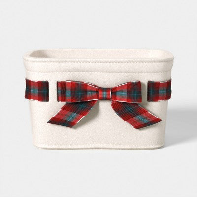 Plaid Bow Basket Red - Threshold