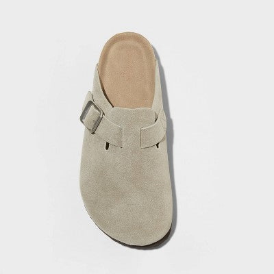 Women's Betsy Clog Mule Flats - Universal Thread Taupe 5 Slip-On