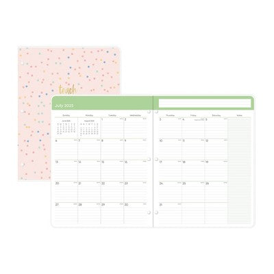 Blue Sky Monthly Teacher Lesson Stapled Planner 8.5"x1" Clear Cover Mira Pink