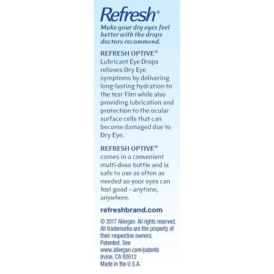 Refresh Optive Lubricant Eye Drops Artificial Tears - 0.5 fl oz (15 mL)