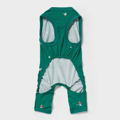 Polar Bear Print Jersey Holiday Matching Family Dog and Cat Pajamas - Wondershop Green XS
