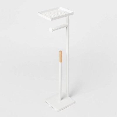 Functional Toilet Paper Holder Matte White - Brightroom: Steel Freestanding, 25.51" Height, 7.01" Depth (LOCAL PICKUP ONLY)