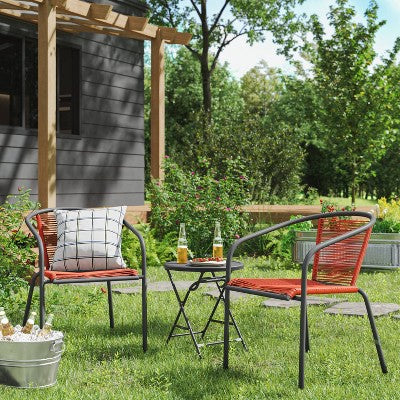 PVC Stackable Patio Chair Red - Room Essentials (LOCAL PICKUP ONLY)