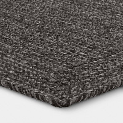 2'x3' Natural Woven Rectangular Braided Outdoor Area Rug Heathered Charcoal - Threshold (LOCAL PICKUP ONLY)